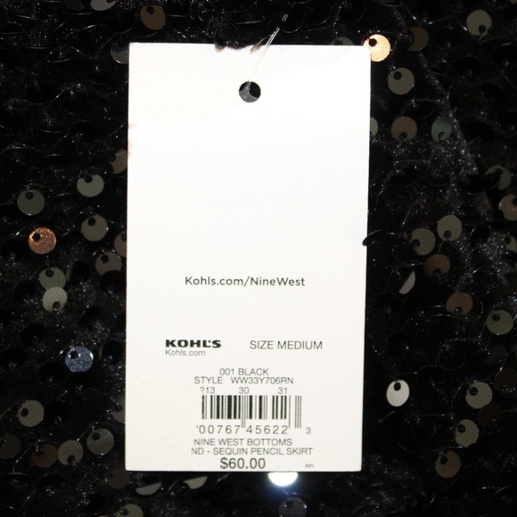 Nine West black sequin pencil skirt (women’s M) (NWT) - Picture 10 of 11